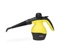 H.Koenig Pulitore a vapore NV60, 4,2 bar, 250 ml, trasportabile, portatile, compatto, impugnatura ergonomica, potente 1000W, 6 accessori multiuso, Giallo e Nero