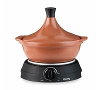 H.Koenig TAJ3 Pentola per Tagine/Couscous, 3L, Temperatura regolabile, Terracotta, 300W