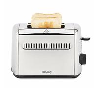 H.Koenig Tostapane 2 fette in acciaio Inox TOS9 Ampie fessure da 40 mm, 7 livelli di doratura, Scongelamento, tostatura uniforme e rapida, Per Pane, focacce, bagel, Pulizia facile, 950W