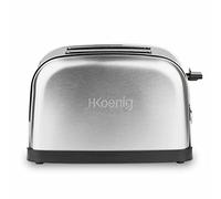 H.Koenig Tostapane Grill in acciao Inox 2 Fette TOS7 Ampie Fessure, 6 Livelli di Doratura, Scongelamento, Tostatura rapida e uniforme, Facile Pulizia, 850 W