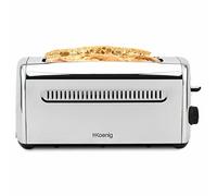 H.Koenig Tostapane Speciale per Baguette 2 Fette TOAS32 Ampie fessure da 40mm, Acciaio inox, 7 livelli di doratura, Scongelamento, Tostatura Veloce e uniforme, Pane, focacce, bagel, baguette, 1500W