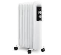 H.Koenig WARM90, Radiatore a olio, trasportabile, 9 elementi riscaldanti, basso consumo, termostato regolabile, protezione da surriscaldamento, spegnimento automatico, 2000 W