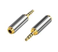 H.May 2PCS Adattatore audio da 2,5 mm a 3,5 mm e da 3,5 mm a 2,5 mm da maschio a femmina, compatibile con PC, laptop, audio, amplificatore, cuffie, MP3, scheda audio, telefono cellulare, DVD