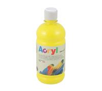 PRIMO Morocolor Acryl, 1 Bottiglia da 500 ml di Colore Acrilico Fine, Giallo Primario, Effetto Coprente e Luminoso, Dotato di Tappo Dosatore