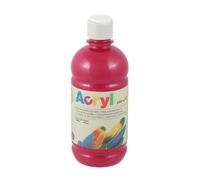 PRIMO Morocolor Acryl, 1 Bottiglia da 500 ml di Colore Acrilico Fine, Magenta, Effetto Coprente e Luminoso, Dotato di Tappo Dosatore