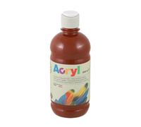 PRIMO Morocolor Acryl, 1 Bottiglia da 500 ml di Colore Acrilico Fine, Siena Bruciata, Effetto Coprente e Luminoso, Dotato di Tappo Dosatore
