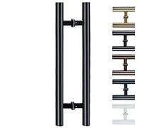 H Porta di forma a forma di trappola Diametro 38 mm/1,5 pollici, tubo porta scorrevole per porta scorrevole, con palo del bar del camino per uffici commerciali (40 cm neri/23 5/8 "40 cm)