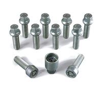 10X H&R Serrature Per Cerchioni Sfera M14X1,50X40 B1454002SET Sfera R14 Argento