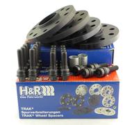 H&R Set di Distanziali per ruote DR-sistema 24mm per asse - Interasse 5x112 - Mozzo 66,5mm - Bulloni M14x1,5 - compatibile con Audi/Porsche/Volkswagen - Nero