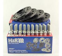 H&R Set di Distanziali per ruote DR-sistema 36mm per asse - Interasse 5x112 - Mozzo 66,5mm - Bulloni M14x1,5 - compatibile con Audi/Mercedes - Nero