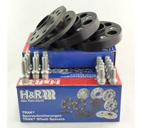 H&R Set di Distanziali per ruote DR-sistema 36mm per asse - Interasse 5x112 - Mozzo 66,5mm - Bulloni M14x1,5 - compatibile con Audi/Mercedes - Nero