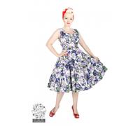 H&r London Lilla Floreale Molla Bianco Cocktail 50s Pinup Punk Vintage Ballo Da