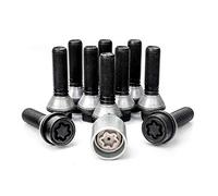 H&R Set Bulloni Ruota conici con rondella mobile M14x1.25 - Lunghezza 28mm - Nero - 10 Pezzi (pe. compatibile con BMW) - in ulloni Antifurto