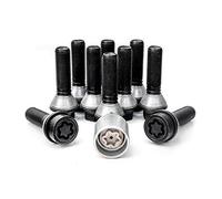 H&R Set Bulloni Ruota conici con rondella mobile M14x1.25 - Lunghezza 39mm - Nero - 10 Pezzi (pe. compatibile con BMW) - in ulloni Antifurto