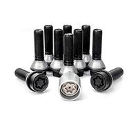 H&R Set Bulloni Ruota conici con rondella mobile M14x1.25 - Lunghezza 41mm - Nero - 10 Pezzi (pe. compatibile con BMW) - in ulloni Antifurto
