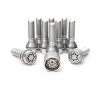 H&R Set Bulloni Ruota conici con rondella mobile M14x1.25 - Lunghezza 46mm - 10 Pezzi (pe. compatibile con BMW) - in ulloni Antifurto