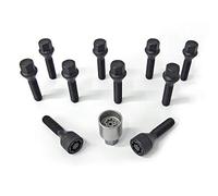 H&R Set Bulloni Ruota Conici M12x1.50 - Lunghezza 40mm - Nero - 10 Pezzi - incl. Bulloni Antifurto