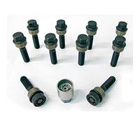 H&R Set Bulloni Ruota sferici con rondella Mobile R14 M14x1.50 - Lunghezza 49mm - Nero - 10 Pezzi (PE. Compatibile con Porsche) - in ulloni Antifurto
