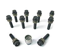 H&R Set Bulloni Ruota sferici con rondella Mobile R14 M14x1.50 - Lunghezza 52mm - Nero - 10 Pezzi (PE. Compatibile con Porsche) - in ulloni Antifurto