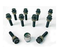H&R Set Bulloni Ruota sferici con rondella Mobile R14 M14x1.50 - Lunghezza 54mm - Nero - 10 Pezzi (PE. Compatibile con Porsche) - in ulloni Antifurto