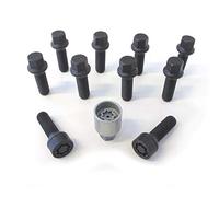 H&R Set Bulloni Ruota sferici R14 M14x1.50 - Lunghezza 37mm - Nero - 10 Pezzi - in ulloni Antifurto