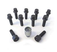 H&R Set Bulloni Ruota sferici R14 M14x1.50 - Lunghezza 45mm - Nero - 10 Pezzi - incl. Bulloni Antifurto