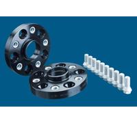 H&R Set di Distanziali per ruote DRA-sistema 50mm per asse - Interasse 4x100 - Mozzo 57,1mm - Bulloni M12x1,5 - compatibile con Seat/Volkswagen - Nero