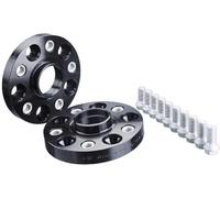 H&R Set di Distanziali per ruote DRA-sistema 90mm per asse - Interasse 5x100 - Mozzo 57,1mm - Bulloni M14x1,5 - compatibile con Audi/Seat/Skoda/Volkswagen - Nero