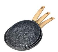 H&RB Granito Effetto Pietra Rinforzata Induzione Non-Stick Padella,Granite,3Piece