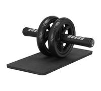 H&S Ab Abdominal Exercise Roller With Extra Thick Knee Pad Mat - Body Fitness Strength Training Machine AB Wheel Gym Tool