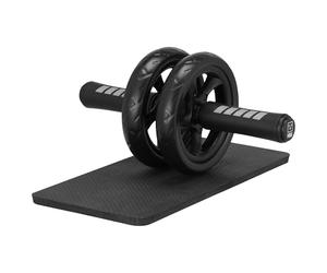 H&S Ab Abdominal Exercise Roller With Extra Thick Knee Pad Mat - Body Fitness Strength Training Machine AB Wheel Gym Tool