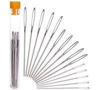 H&S Aghi per Cucine con Cruna Grande - 15 pz - Ago da Lana e Altri Filati - Set di Aghi in Acciaio Inossidabile con Custodia a Tubo - Per Ricamo, Pelle e Tessuti