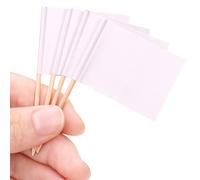 H&S Bandierine Stuzzicadenti in Legno per Antipasti - 200 Pezzi - Etichette a Bandierina per la Decorazioni di Prodotti Alimentari per Feste - Per Cupcake, Torte e Feste di Compleanno