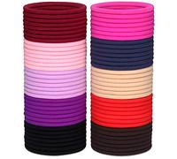 H&S Elastici Capelli Donna e Uomo - 100pz da 4mm - Elastico per Capelli Neri e Multicolore senza Metallo - Codini per Capelli senza Cuciture - Codino Sottile ed Elastico