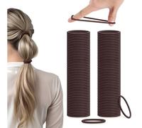 H&S Elastici per Capelli per Donna e Uomo - 100 pezzi da 4mm - Elastico per Codini Capelli - Lacci per Capelli senza Cuciture Marroni - Fasce Elastiche per Capigliature - Marrone