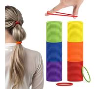 H&S Elastici per Capelli per Donna e Uomo - 100 pezzi da 4mm - Elastico per Codini Capelli - Lacci per Capelli senza Cuciture - Fasce Elastiche per Capigliature - Arcobaleno