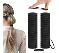 H&S Elastici per Capelli per Donna e Uomo - 100 pezzi per 4mm - Elastico per Codini Capelli - Lacci per Capelli senza Cuciture Neri - Fasce Elastiche per Capigliature
