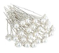 H&S Fermaglio Capelli Sposa - 40 Pezzi - Fermagli per Spose e Damigelle - Forcine per Capelli Eleganti a Forma di U con Strass - Accessori per Cerimonia - Punti Luce Sposa