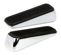 H&S Fermaporta a Cuneo in Acciaio Inox con Base in Gomma - Set da 2 Ferma Porte - Fermaporte per Pavimento in Legno, Marmo etc - Zeppe Ferma Porta Sicure per Pavimenti e Resistenti