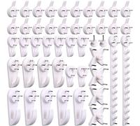 H&S Ganci Appendi Quadri da Parete - 53 pz - Set di Ganci per Quadri Muro in Plastica - Kit di Gancetti Resistenti per Pareti Dure - Gancio Quadro Senza Traccia