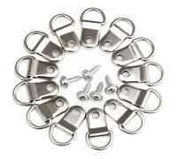 H&S Ganci per Quadri con Anello e Chiodi per Quadri Muro - Gancetti per Appendiabiti da Parete - 80 Pezzi Argento - Attacca Quadro Muro in Acciaio Inox - Per Cornici e Oggetti