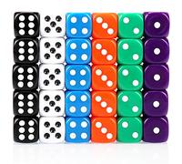 H&S Gioco di dadi a 6 facce per giochi di dadi 30 Pezzi Multicolore