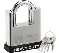 H&S Lucchetto ad Alta Sicurezza Antiscasso Lucchetto da 60 mm e 5 Chiavi Per