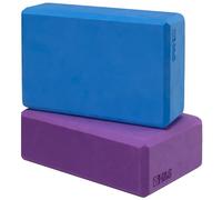 H&S Mattoncini Yoga - Set di 2 Blocchi in Schiuma EVA ad Alta Densità - Attrezzi Pilates per Casa - Accessori Stretching - Yoga Blocks per Esercizi Fitness - Viola e Blu