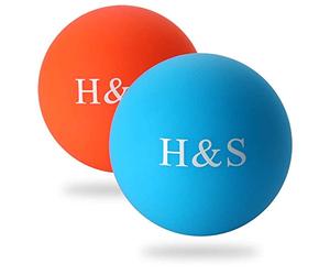 H&S Palline da Massaggio Antistress per Adulti - 2 Pezzi - Set Pallina per Terapia Muscoli Per Mano e Dita, Muscoli e Yoga - Anti stress Morbidi Gomma per Allenamento