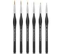 H&S Pennelli per Dipingere ad Olio e Acrilico - 6 Pezzi - Pennello Pittura a Punta Sottile con Peli Sintetici - Per Modellismo, Miniature, Acrilico e Aquerello Professionali