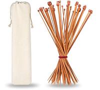 H&S Set da Aghi da Maglia - 36 Pezzi Kit Ferri da Maglia in Bambù con Impugnatura Salda ed Ergonomica Set per Lavorare a Maglia con Custodia per Professionisti e Principianti
