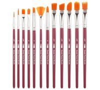 H&S Set di 12 Pennelli per Dipingere Professionali - Sintetici Pittura ad Olio Acquerelli Acrilico - Pennello Acquerello - Pulizia Facile - per Dipingere Bambini Adulti - Bordeaux