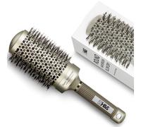H&S Spazzola Capelli - Spazzola Rotonda per Capelli Ricci- in Ceramica e Setole in Cinghiale - Tecnologia Ionica per Capelli Voluminosi - Spazzole Asciugatura e Piega - Oro