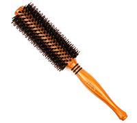 H&S Spazzola per Capelli Rotonda in Legno - 50 mm - Spazzole in Setola di Ginghiale per l'Asciugatura - Spazzola per Capelli Professionale per Capelli Lisci Mossi e Ricci